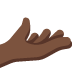 palm up hand: dark skin tone on Twitter/X