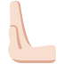 leftwards pushing hand: light skin tone on Twitter/X