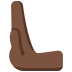leftwards pushing hand: dark skin tone on Twitter/X