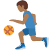 man bouncing ball: medium-dark skin tone on Twitter/X
