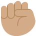 raised fist: medium skin tone on Twitter/X