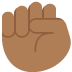 raised fist: medium-dark skin tone on Twitter/X