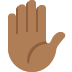 raised hand: medium-dark skin tone on Twitter/X