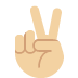 victory hand: medium-light skin tone on Twitter/X