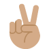 victory hand: medium skin tone on Twitter/X