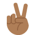 victory hand: medium-dark skin tone on Twitter/X