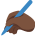 writing hand: dark skin tone on Twitter/X